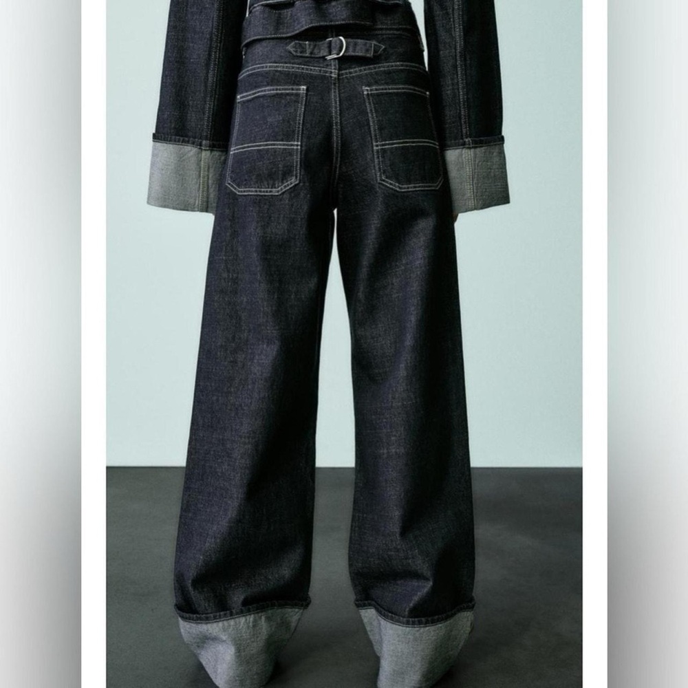 Zara Jeans Baggy Dark Wash with Buckle